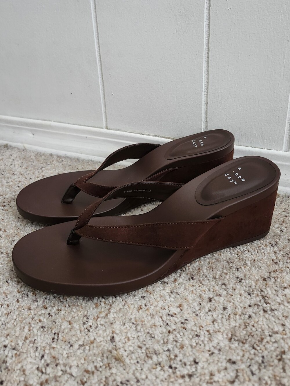 a new day Brown Wedge Heel Sandals